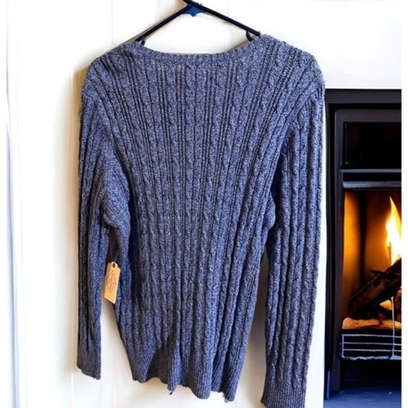 ST JOHNS BAY‎ WOMENS Denim Blue XLARGE Long Sleeve Sweater New With Tags - Picture 2 of 4